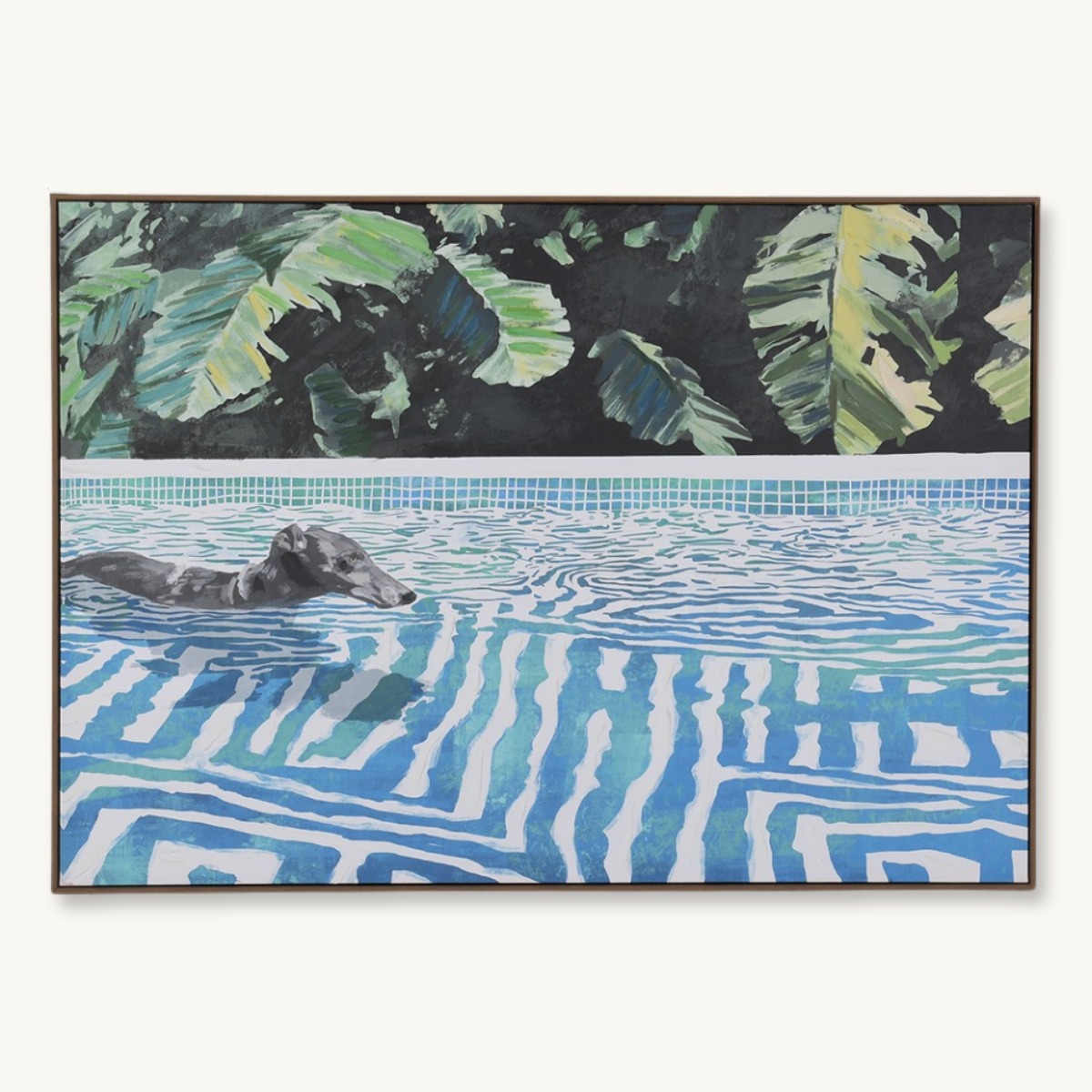 Paradise Pup Abstract Landscape Canvas