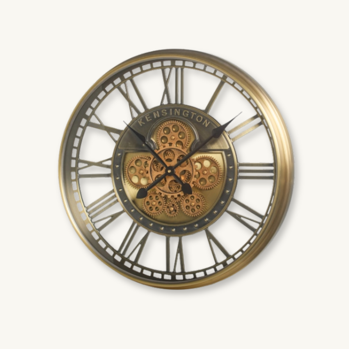 Vintage Gold Skeletal Gears Clock