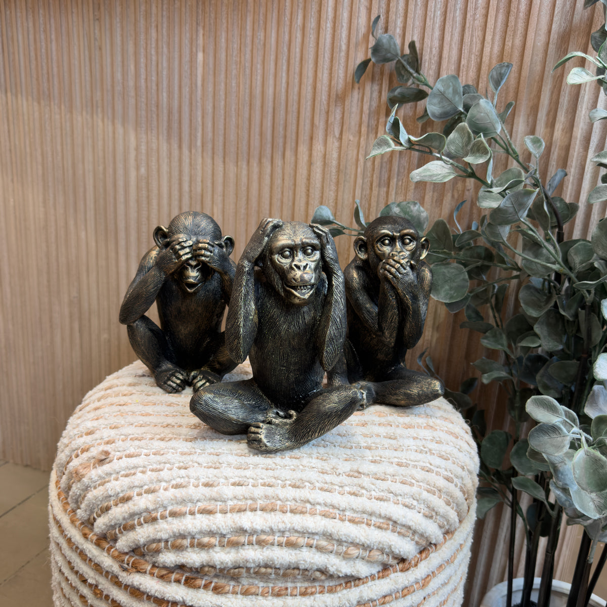 Antique Set of 3 See No Evil Monkeys