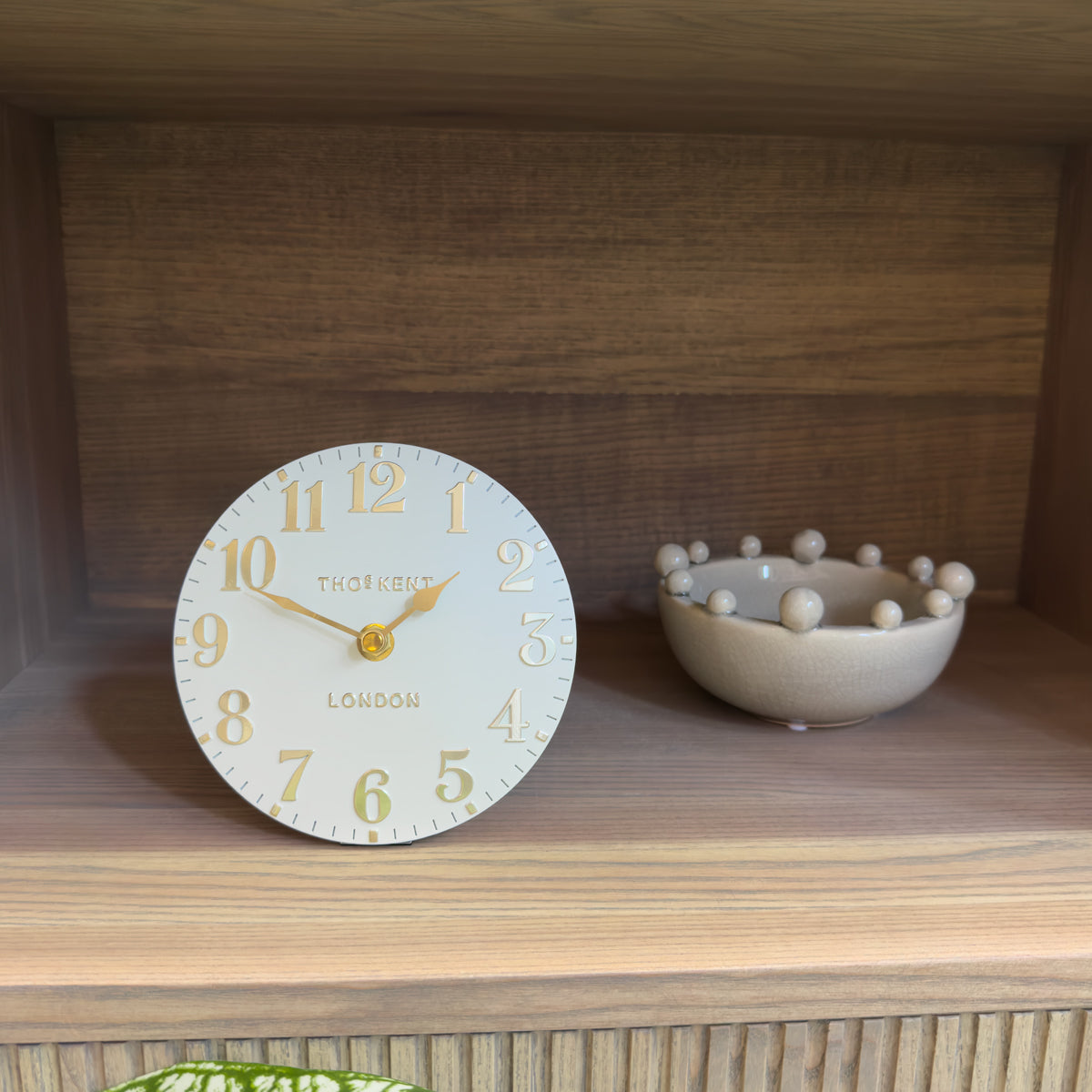6" Arabic Mantel Clock - Oatmeal