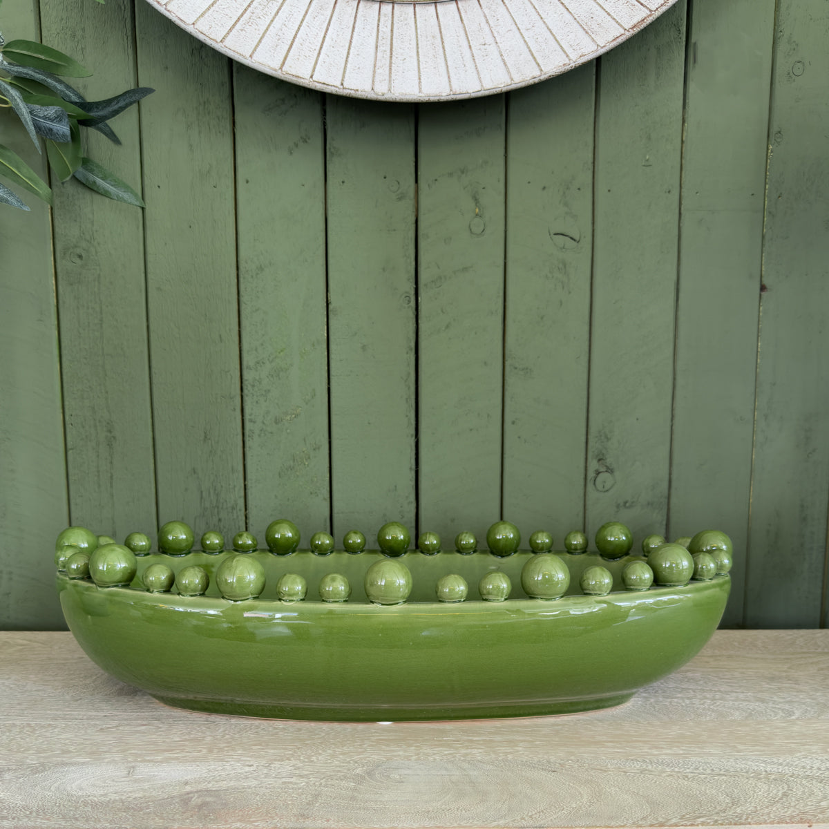 Green Oval Bobble Bowl