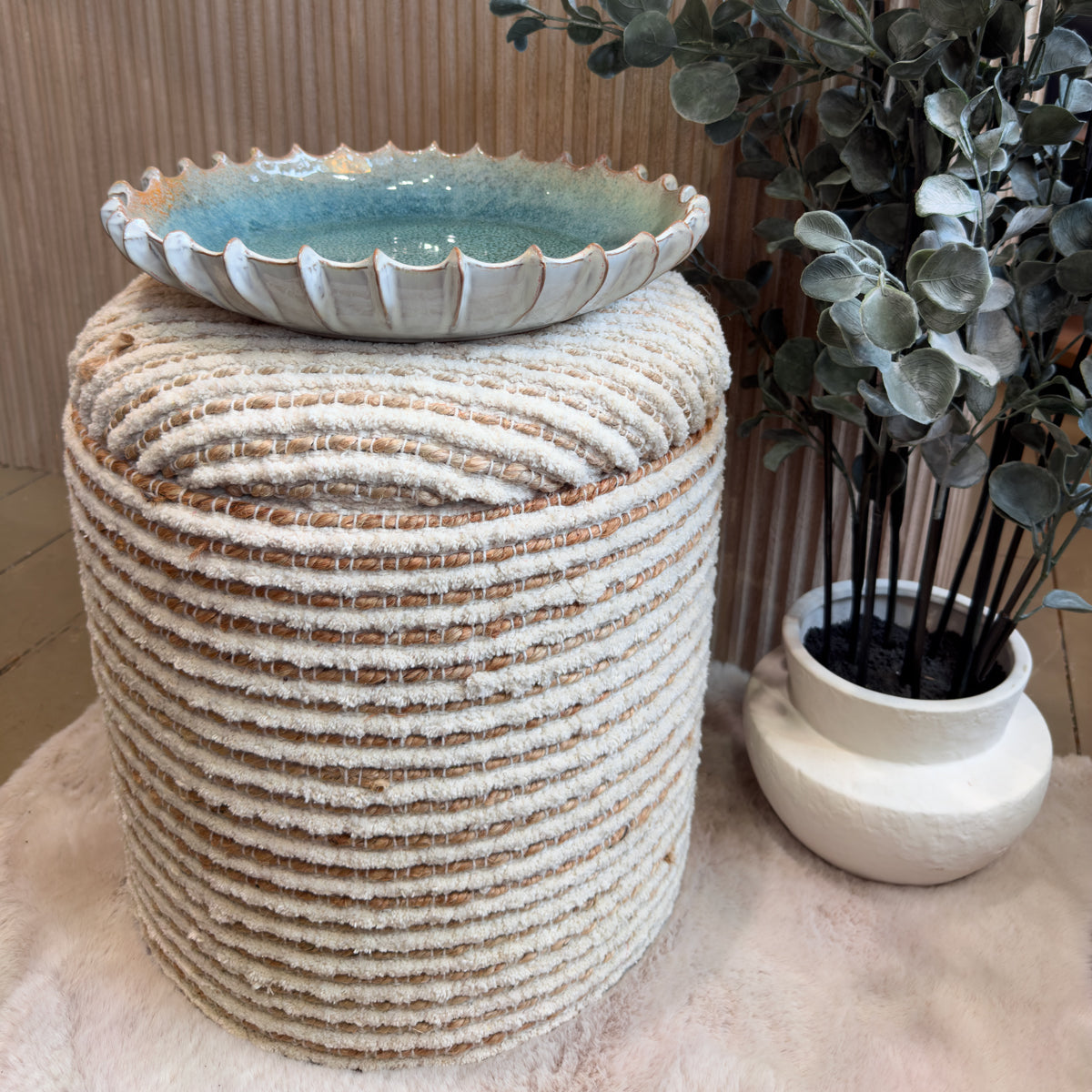 Peach & Blue Ombre Ridged Plate