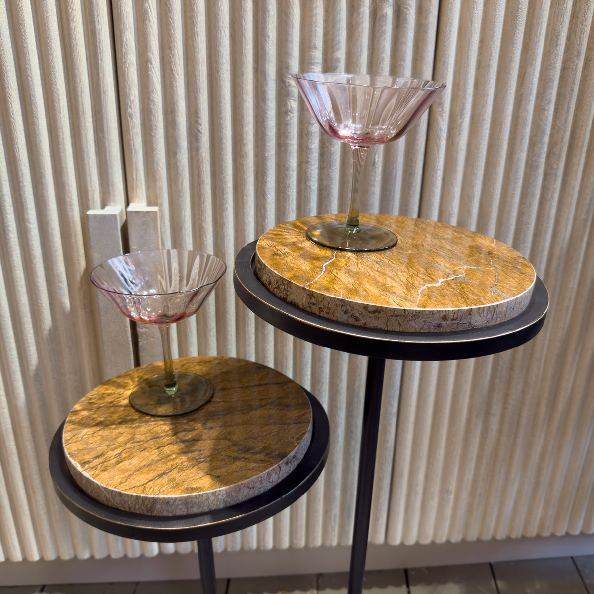 Pink & Green Tulip Cocktail Glass (Sold Individually)