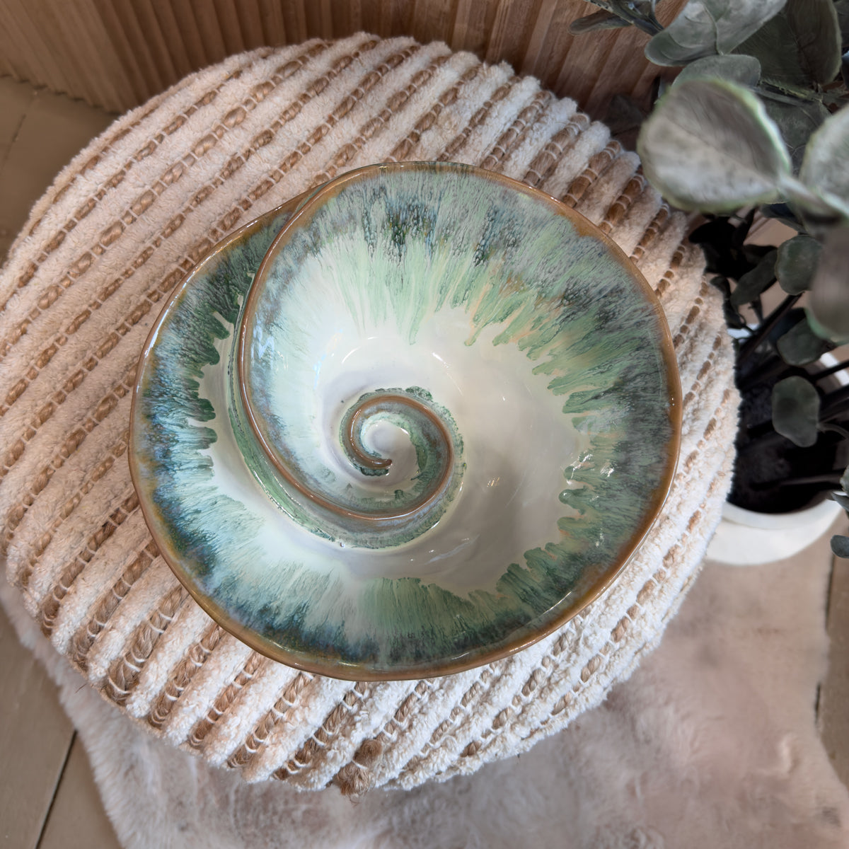 Green Melange Shell Shape Bowl