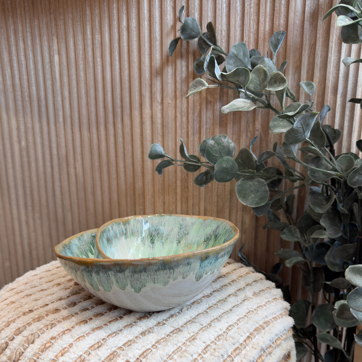 Green Melange Shell Shape Bowl