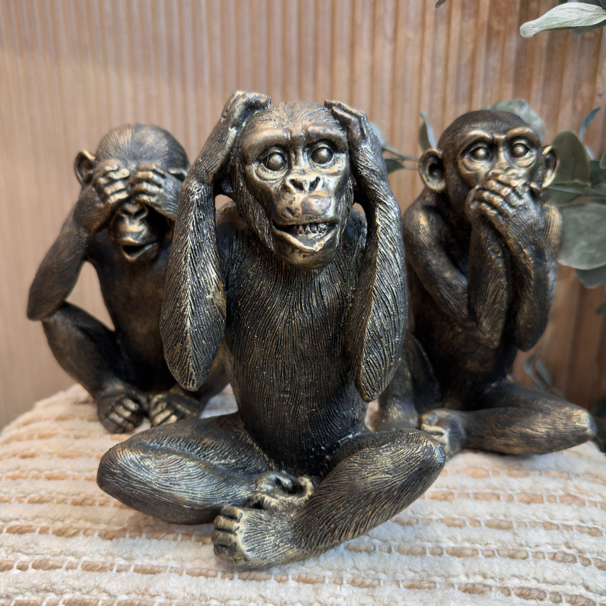 Antique Set of 3 See No Evil Monkeys