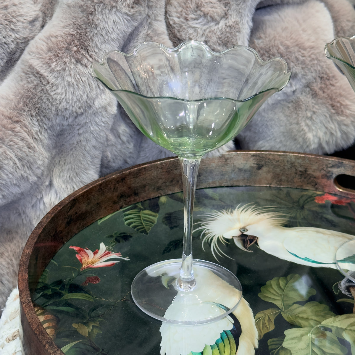 Green Tulip Martini Glass (Sold Individually)