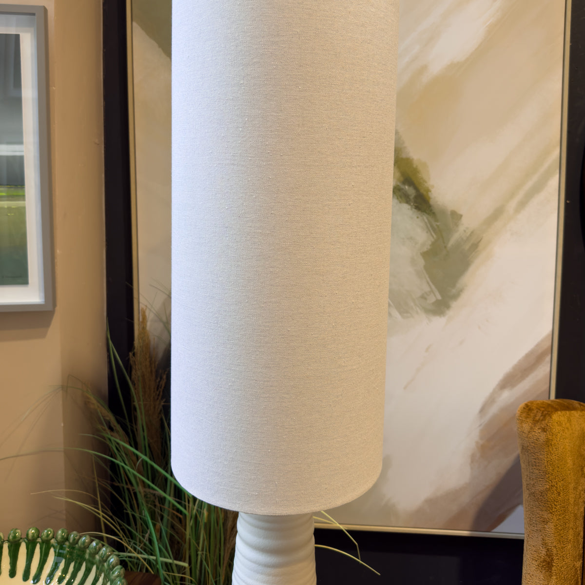 White Tapered Base Floor Lamp