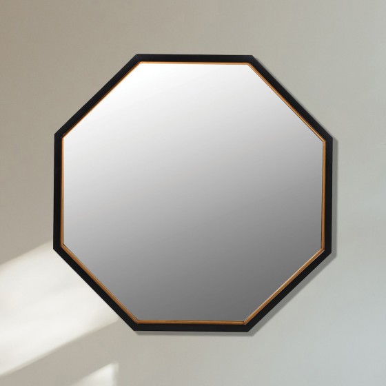 Black Octagonal Frame Mirror