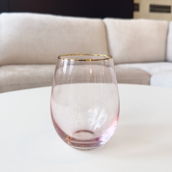 Blush & Gold Rim Tumbler (Sold Individually)