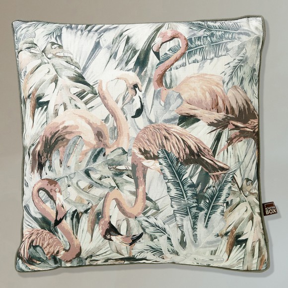 Mint & Pink Flamingo Cushion - 58x58cm