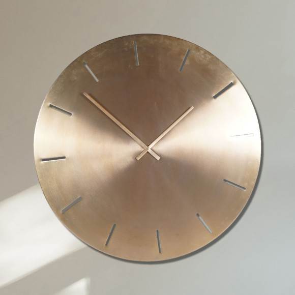 Brushed Gold Metal Wall Clock - 76cm