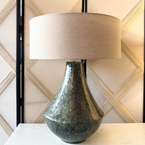 Dark Grey Enamel Base Table Lamp