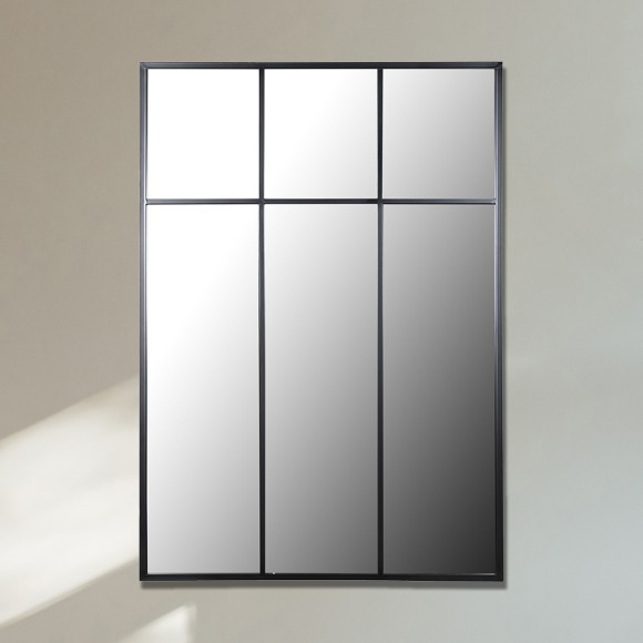 Black Rectangular Grid Mirror