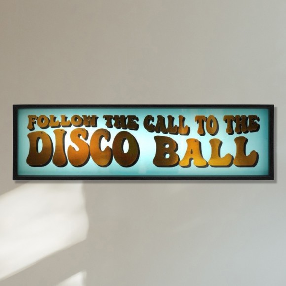 Disco Typography Sign - Teal 