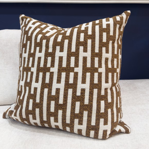 Mustard & Natural Geometric Print Cushion - 58x58cm