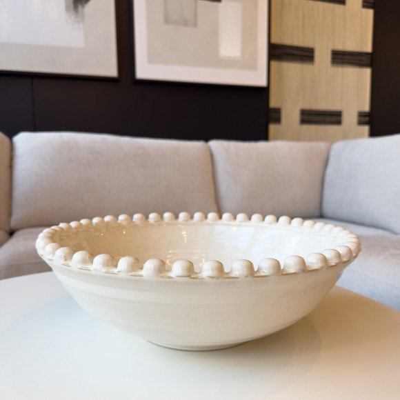 White Melange Glazed Bobble Bowl